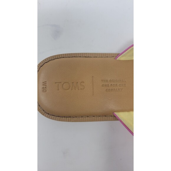 Women's Toms Viv Persimmon Multi Canvas Translucent Stripe Slide Slip On Sandal - Picture 6 of 6